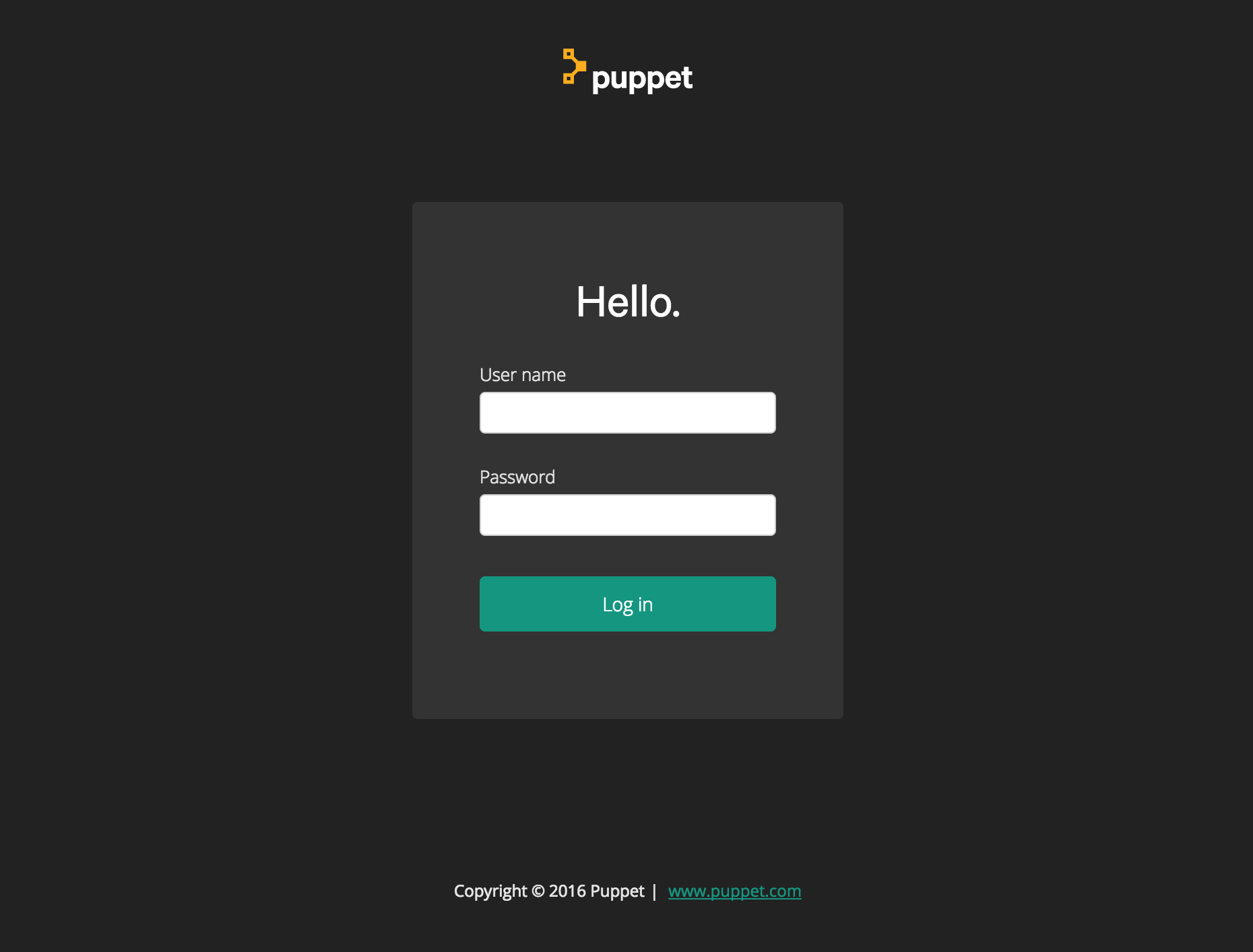 Image of Puppet Enterprise Login Page